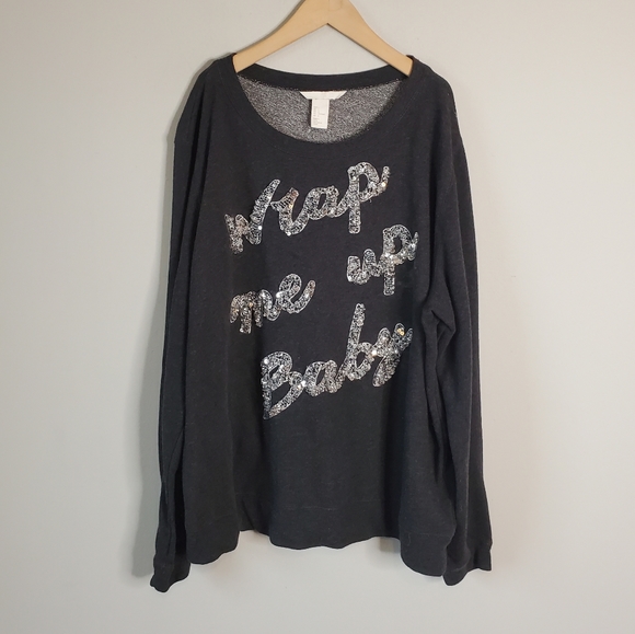 H&M Tops - H&M Wrap Me Up Baby Sequin Sweatshirt